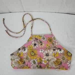 Forever‎ 21 Womens Multicolor Floral Halter Neck Swim Bikini Top Size Medium